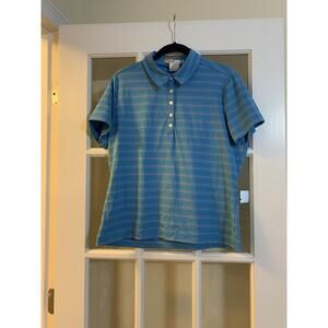 Nike golf collared striped golf shirt blue and red striped mens polo size large
